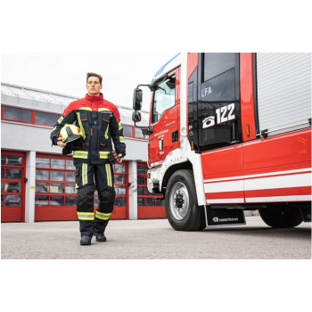 Ubranie bojowe FIRE FLEX – granatowo-czerwony NOMEX® NXT (CNBOP) + napisy